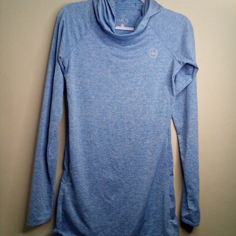 Halo Pullover Shirt Women S Hood Side Zip Active Athletic Blue